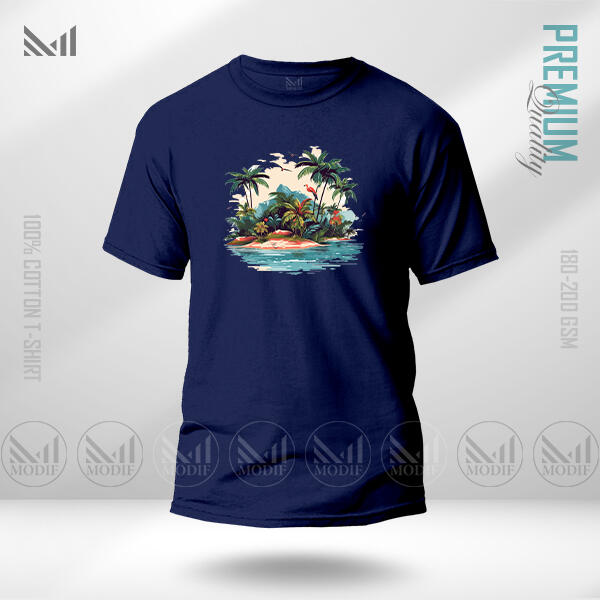 Sea Beach Adult Graphic T-Shirt Made With Premium Cotton Unisex Round Neck Short Sleeve