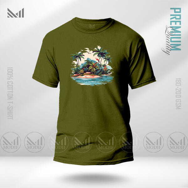 Sea Beach Adult Graphic T-Shirt Made With Premium Cotton Unisex Round Neck Short Sleeve