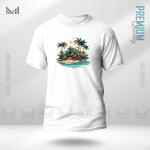 Sea Beach Adult Graphic T-Shirt Made With Premium Cotton Unisex Round Neck Short Sleeve