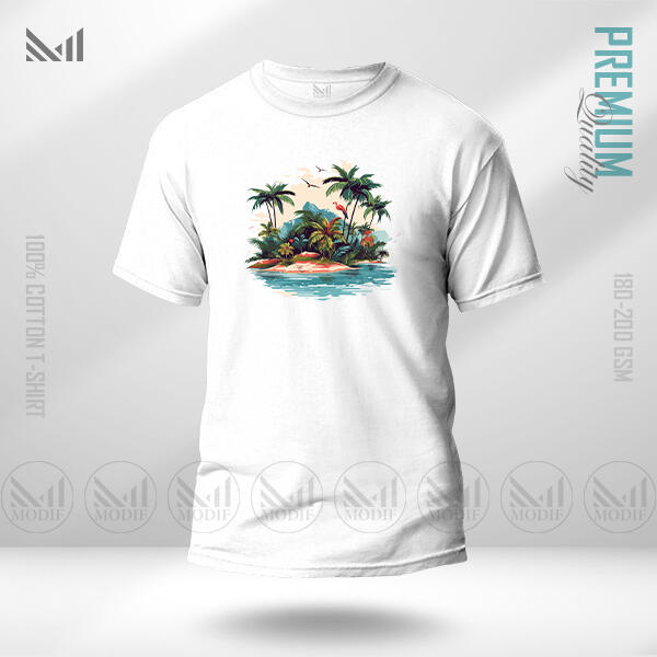 Sea Beach Adult Graphic T-Shirt Made With Premium Cotton Unisex Round Neck Short Sleeve