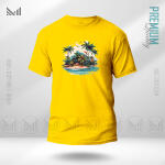 Sea Beach Adult Graphic T-Shirt Made With Premium Cotton Unisex Round Neck Short Sleeve