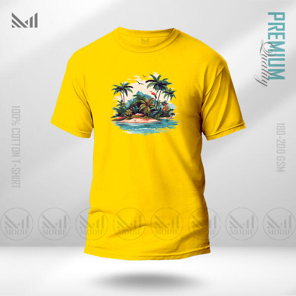 Sea Beach Adult Graphic T-Shirt Made With Premium Cotton Unisex Round Neck Short Sleeve