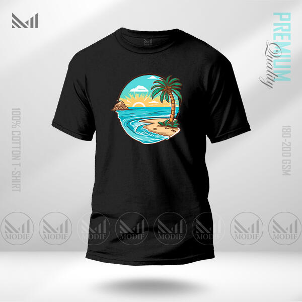 Sea Beach Graphic T-Shirt Made With Premium Cotton Unisex Round Neck Short Sleeve