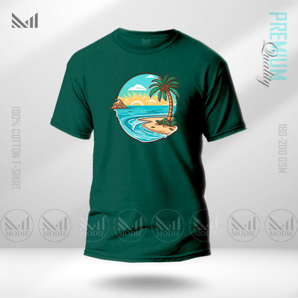 Sea Beach Graphic T-Shirt Made With Premium Cotton Unisex Round Neck Short Sleeve