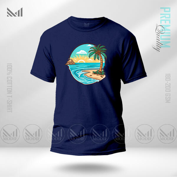 Sea Beach Graphic T-Shirt Made With Premium Cotton Unisex Round Neck Short Sleeve