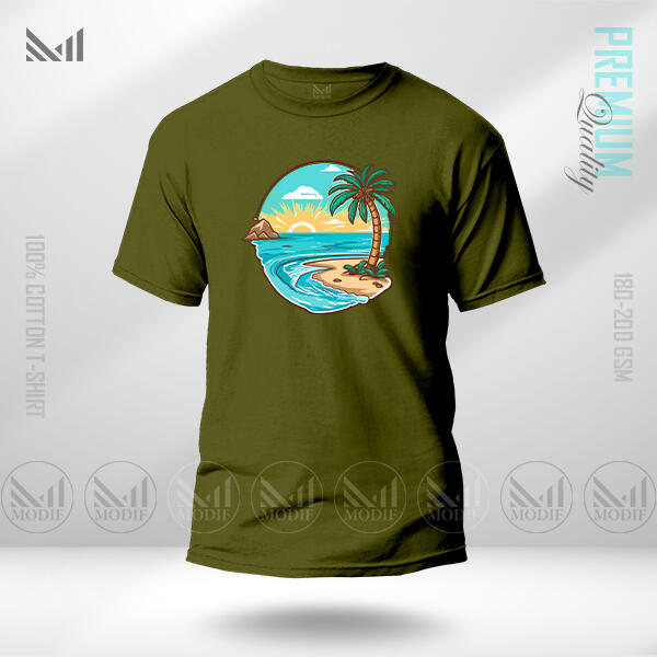 Sea Beach Graphic T-Shirt Made With Premium Cotton Unisex Round Neck Short Sleeve