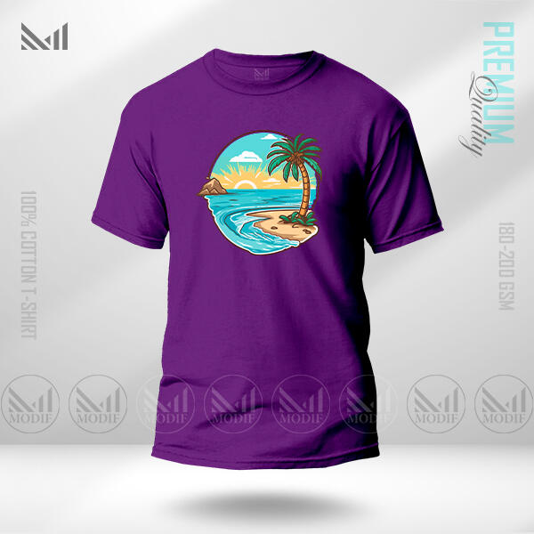 Sea Beach Graphic T-Shirt Made With Premium Cotton Unisex Round Neck Short Sleeve