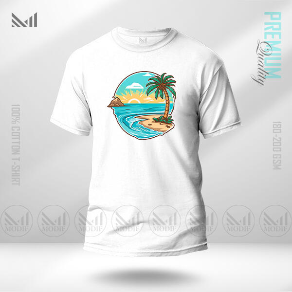 Sea Beach Graphic T-Shirt Made With Premium Cotton Unisex Round Neck Short Sleeve