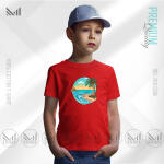 Sea Beach Kids Graphic T-Shirt Made With Premium Cotton Unisex Round Neck Short Sleeve