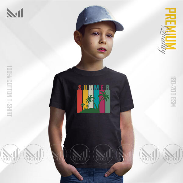 Summer Kids Graphic T-Shirt Made With Premium Cotton Unisex Round Neck Short Sleeve