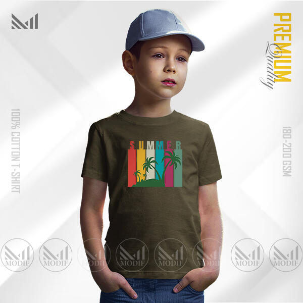 Summer Kids Graphic T-Shirt Made With Premium Cotton Unisex Round Neck Short Sleeve