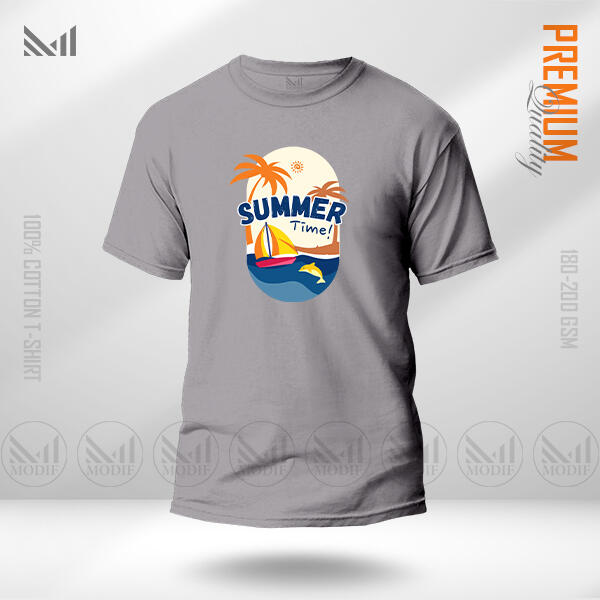 Summer Time Graphic T-Shirt Made With Premium Cotton Unisex Round Neck Short Sleeve