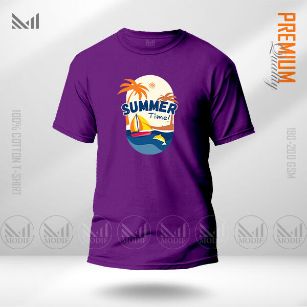 Summer Time Graphic T-Shirt Made With Premium Cotton Unisex Round Neck Short Sleeve