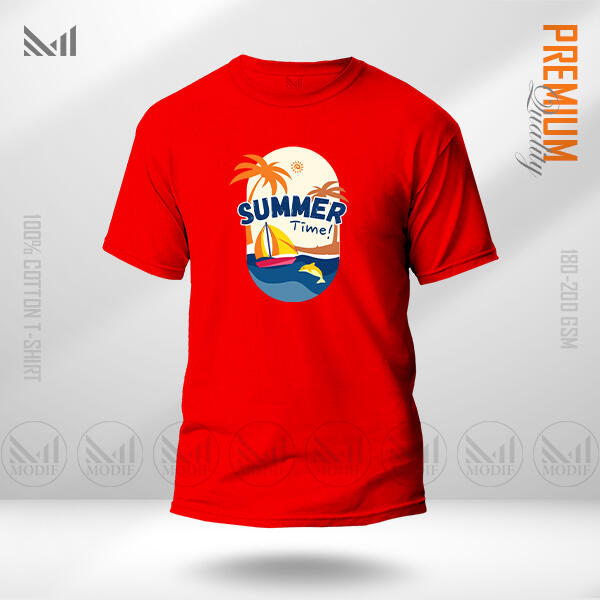 Summer Time Graphic T-Shirt Made With Premium Cotton Unisex Round Neck Short Sleeve