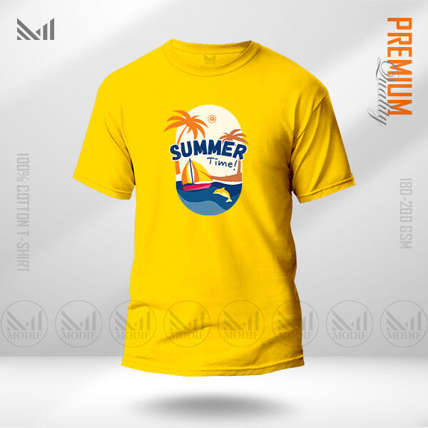 Summer Time Graphic T-Shirt Made With Premium Cotton Unisex Round Neck Short Sleeve