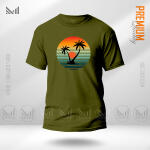 Sun Set Adult Graphic T-Shirt Made With Premium Cotton Unisex Round Neck Short Sleeve