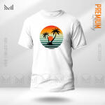 Sun Set Adult Graphic T-Shirt Made With Premium Cotton Unisex Round Neck Short Sleeve