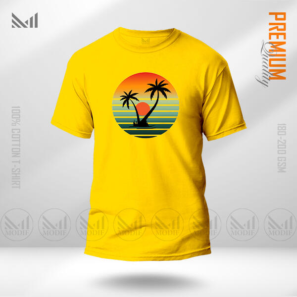 Sun Set Adult Graphic T-Shirt Made With Premium Cotton Unisex Round Neck Short Sleeve