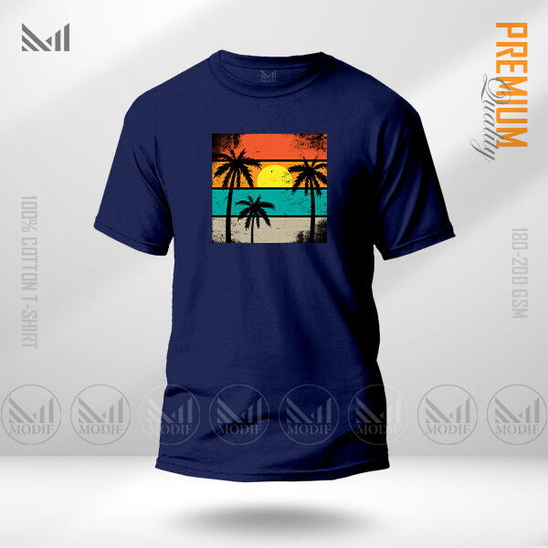 Sun Set Graphic Design T-Shirt Made With Premium Cotton Unisex Round Neck Short Sleeve