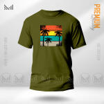 Sun Set Graphic Design T-Shirt Made With Premium Cotton Unisex Round Neck Short Sleeve