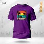 Sun Set Graphic Design T-Shirt Made With Premium Cotton Unisex Round Neck Short Sleeve