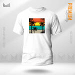 Sun Set Graphic Design T-Shirt Made With Premium Cotton Unisex Round Neck Short Sleeve