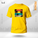 Sun Set Graphic Design T-Shirt Made With Premium Cotton Unisex Round Neck Short Sleeve