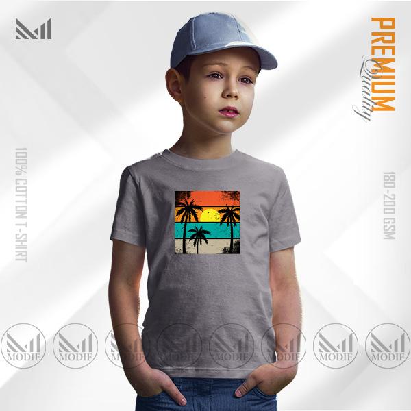 Sun Set Kids Graphic Design T-Shirt Made With Premium Cotton Unisex Round Neck Short Sleeve