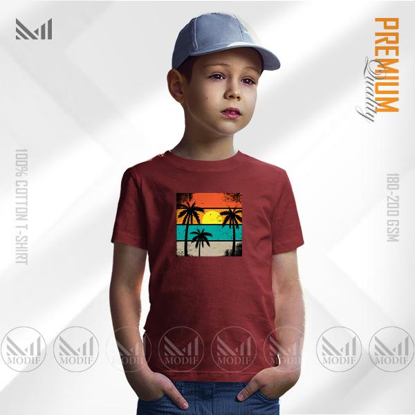 Sun Set Kids Graphic Design T-Shirt Made With Premium Cotton Unisex Round Neck Short Sleeve