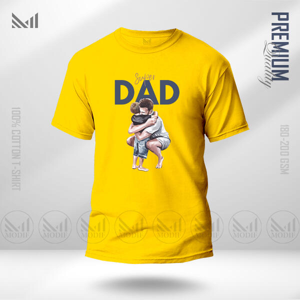 Super DAD Graphic T-Shirt Made With Premium Cotton Unisex Round Neck Short Sleeve