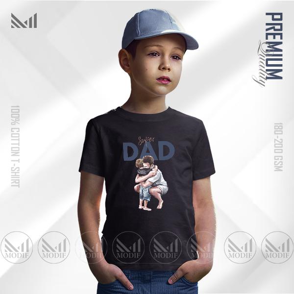 Super Dad Kids Graphic T-Shirt Made With Premium Cotton Unisex Round Neck Short Sleeve