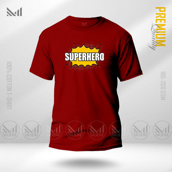 Superhero Graphic T-Shirt Made With Premium Cotton Unisex Round Neck Short Sleeve