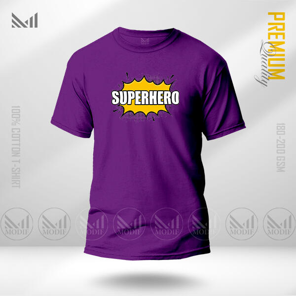 Superhero Graphic T-Shirt Made With Premium Cotton Unisex Round Neck Short Sleeve