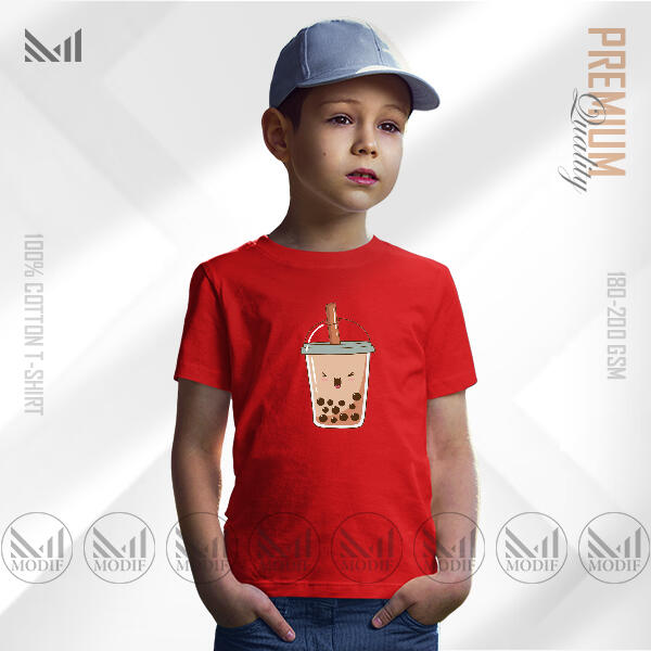 Tea Lover Kids Graphic T-Shirt Made With Premium Cotton Unisex Round Neck Short Sleeve