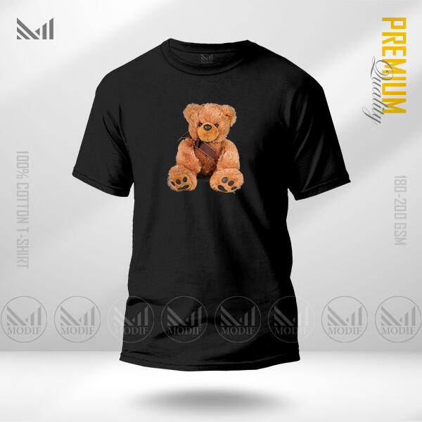 Teddy Bear Graphic T-Shirt Made With Premium Cotton Unisex Round Neck Short Sleeve