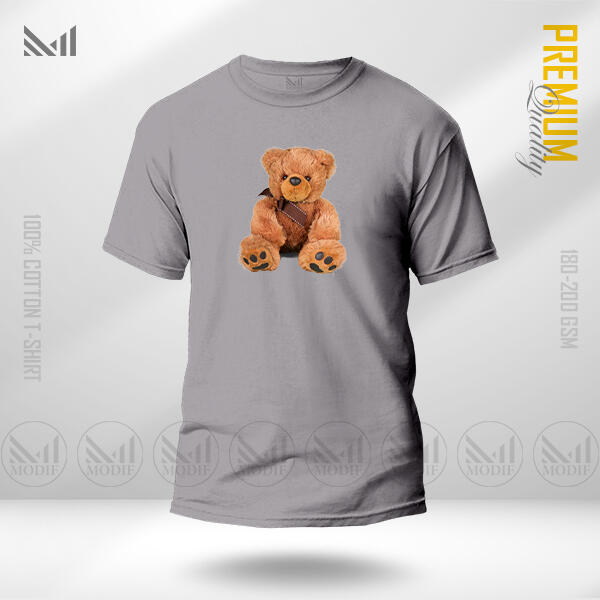 Teddy Bear Graphic T-Shirt Made With Premium Cotton Unisex Round Neck Short Sleeve