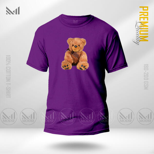 Teddy Bear Graphic T-Shirt Made With Premium Cotton Unisex Round Neck Short Sleeve