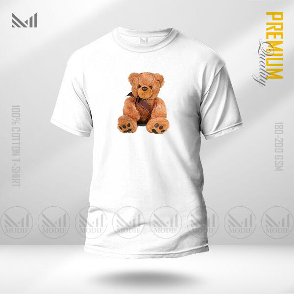 Teddy Bear Graphic T-Shirt Made With Premium Cotton Unisex Round Neck Short Sleeve