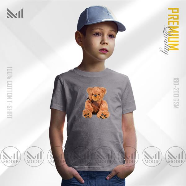 Teddy Bear Kids Graphic T-Shirt Made With Premium Cotton Unisex Round Neck Short Sleeve