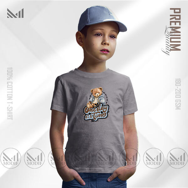 Teddy Kids Graphic T-Shirt Made With Premium Cotton Unisex Round Neck Short Sleeve