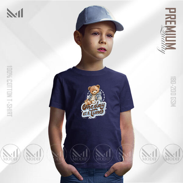 Teddy Kids Graphic T-Shirt Made With Premium Cotton Unisex Round Neck Short Sleeve