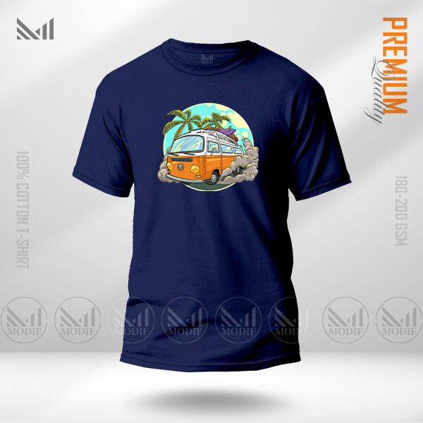 Vintage Bus Graphic  T-Shirt Made With Premium Cotton Unisex Round Neck Short Sleeve