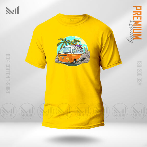 Vintage Bus Graphic  T-Shirt Made With Premium Cotton Unisex Round Neck Short Sleeve