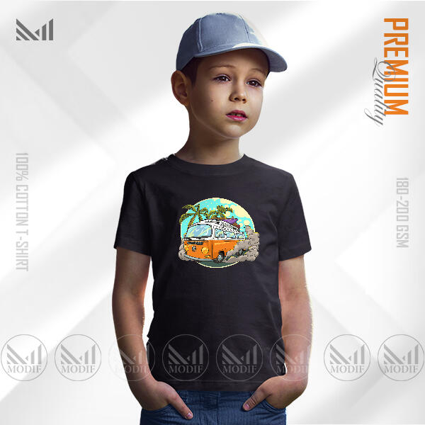 Vintage Bus Kids Graphic black