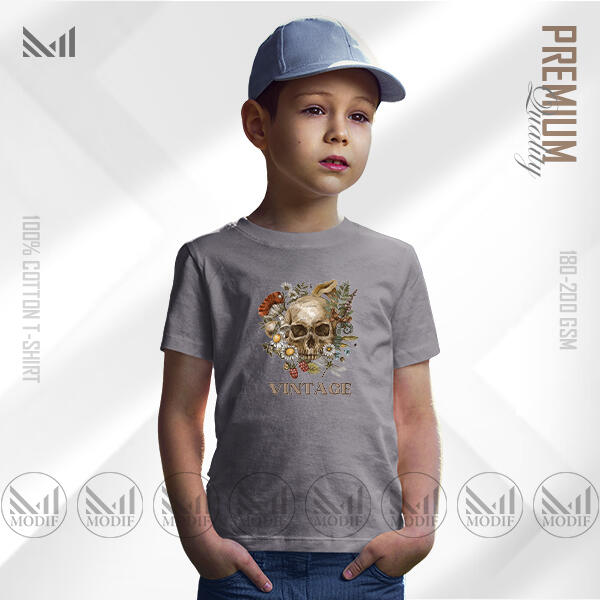 Vintage Kids Graphic T-Shirt Made With Premium Cotton Unisex Round Neck Short Sleeve