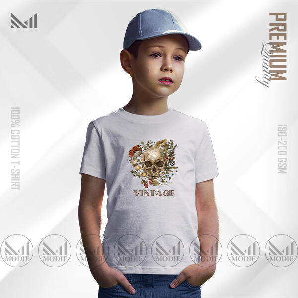 Vintage Kids Graphic T-Shirt Made With Premium Cotton Unisex Round Neck Short Sleeve