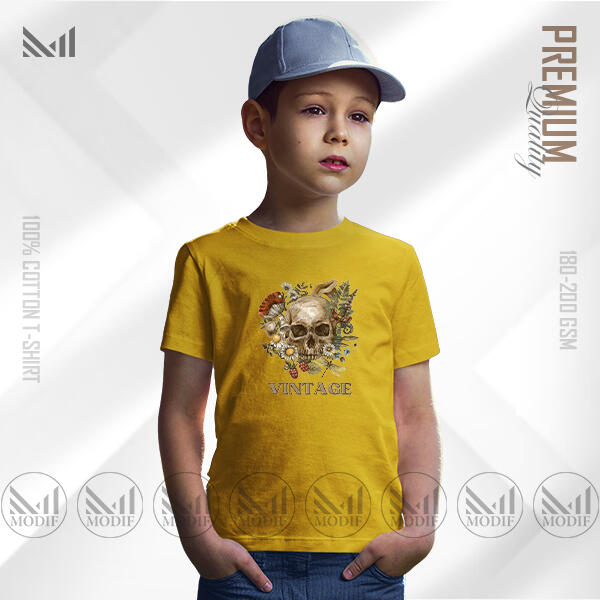 Vintage Kids Graphic T-Shirt Made With Premium Cotton Unisex Round Neck Short Sleeve