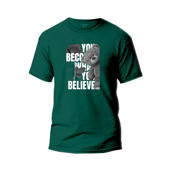 You Become What You Believe Graphic Design T-Shirt Premium Cotton Neck Round Short Sleeve