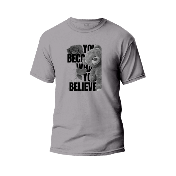 You Become What You Believe Graphic Design T-Shirt Premium Cotton Neck Round Short Sleeve