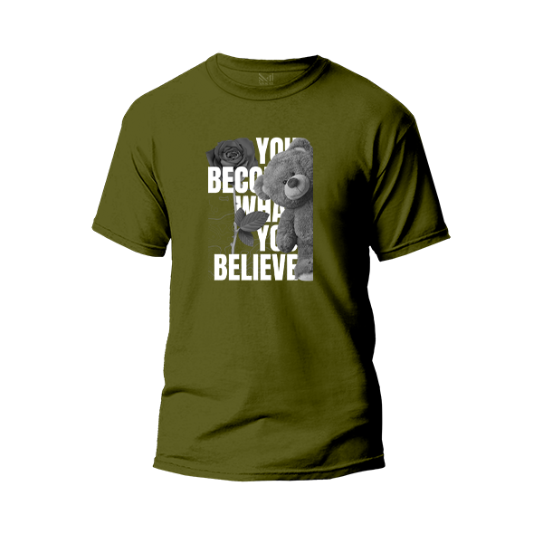 You Become What You Believe Graphic Design T-Shirt Premium Cotton Neck Round Short Sleeve